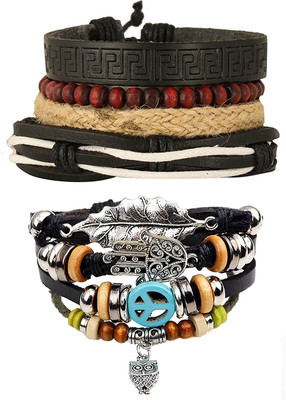 ZIVOM Leather Bracelet Set(Pack of 2)