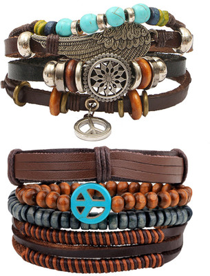 ZIVOM Leather Bracelet Set(Pack of 2)