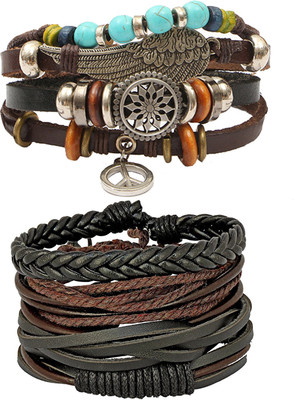 ZIVOM Leather Bracelet Set(Pack of 2)