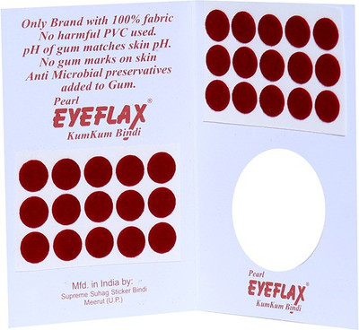 

Pearl Eyeflax 2 In 1 Kumkum Light Maroon Bindi (For Single Use Only) Pack of 15 Flaps Forehead Maroon Bindis(Sticker)