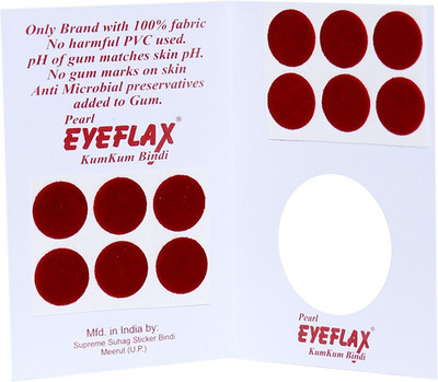 

Pearl Eyeflax 2 In 1 Kumkum Light Maroon Bindi (For Single Use Only) Pack of 15 Flaps Forehead Maroon Bindis(Sticker)