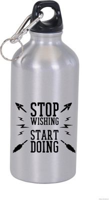 

Clickplick Stop Wishing Start Doing Stainless Steel Sipper 600 ml Sipper(Pack of 1, Multicolor), Silver