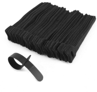 Cubern 30 Pcs Magic Reusable Nylon Cable Ties with eyeholes Back to Back Nylon Cord tie Cable Magic Hook Organizer Nylon Hook & Loop Cable Tie(Black Pack of 1)