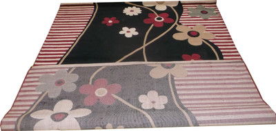 BDH COLLECTION Black Wool Carpet(5 ft,  X 7 ft, Rectangle)
