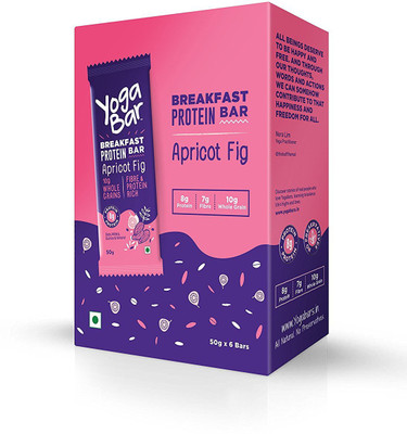 

Yogabar Breakfast Protein Apricot and Fig Bars - 6 x 50 g(300 g, Box, Pack of 6)