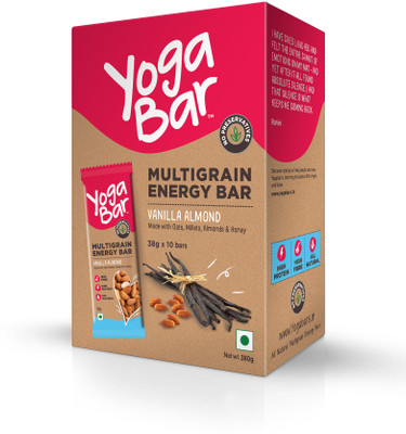 

Yogabar Multigrain Energy Bars - (Vanilla Almond, 38gm x 10 Bars)(380 g, Box, Pack of 10)