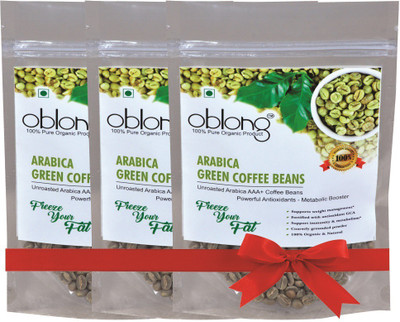 

OBLONG PREMIUM QUALITY GREEN COFFEE BEANS 50GM Pack of 3 Instant Coffee 150 g(Pack of 3, Green Coffee Flavoured)
