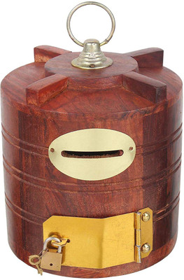 

Bridge2Shopping Money Bank | Piggy Bank | Coin Bank | Wooden Money Storage Cas Coin Bank(Brown)