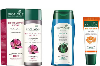 

BIOTIQUE BIO Mountain Ebony Serum, Bio Kelp Protein Shampoo , LIP BALM(Set of 3)