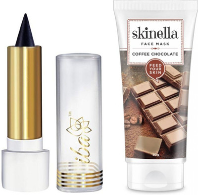 

iba halal Chocolate Face Mask and Pure Eyes Natural Kajal, Black combo(Set of 2)