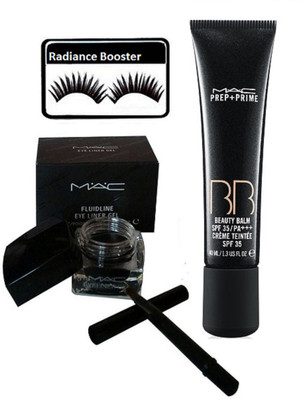 

radiance booster Eyelashes & Mac Fluid line Gel Eyeliner & BB Beauty Balm Cream(Set of 3)