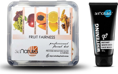 

Skinatura Fruit Fairness Professional Facial Kit (310 g) & Instant Whitening with Cool Menthol Face Wash (100 g)(Set of 2)