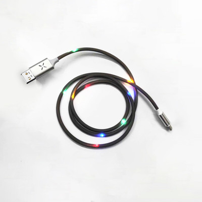 

ET BAZAR Sound Sensor Fast Charging Pin Data Cable Fiber Optical Cable(Compatible with IPhone, i pad, Grey)