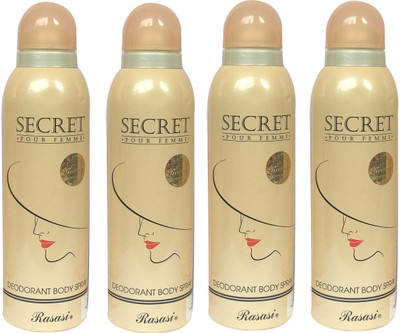 

Rasasi Secret Pour Femme (Pack of 4) Body Spray - For Women(800 ml, Pack of 4)