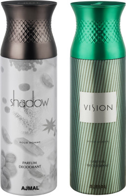 Ajmal Shadow Him & Vision Deodorant Spray - For Men(200 ml, Pack of 2)