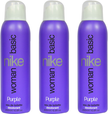 

Nike Purple Basic Women (Pack of 3) Body Spray - For Women(600 ml, Pack of 3)