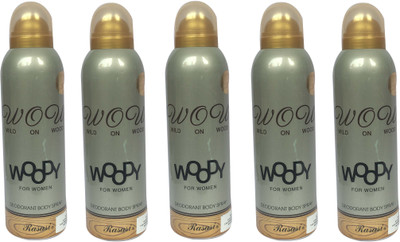 

Rasasi Wow Wild on Woody (Pack of 5) Body Spray - For Women(1000 ml, Pack of 5)