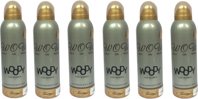 

Rasasi Wow Wild on Woody (Pack of 6) Body Spray - For Women(1200 ml, Pack of 6)