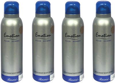 

Rasasi Emotion Pour Homme (Pack of 4) Body Spray - For Men(800 ml, Pack of 4)