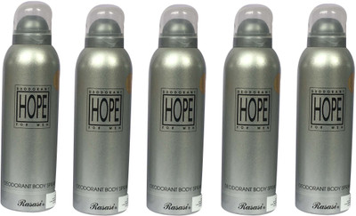 

Rasasi Hope for men (Pack of 5) Body Spray - For Men(1000 ml, Pack of 5)