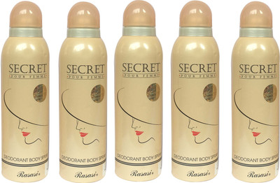 Rasasi Secret Pour Femme (Pack of 5) Body Spray - For Women(1000 ml, Pack of 5)