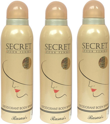 

Rasasi Secret Pour Femme (Pack of 3) Body Spray - For Women(600 ml, Pack of 3)