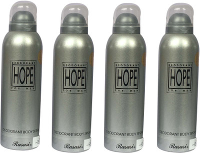 

Rasasi Hope for men (Pack of 4) Body Spray - For Men(800 ml, Pack of 4)