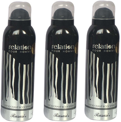 Rasasi Relation Pour Homme (Pack of 3) Body Spray - For Men(600 ml, Pack of 3)