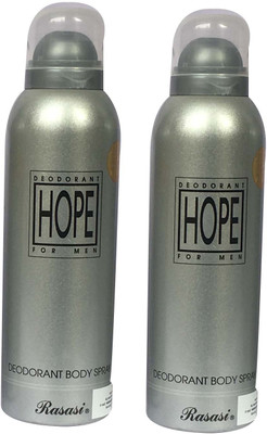 

Rasasi Hope for men (Pack of 2) Body Spray - For Men(400 ml, Pack of 2)