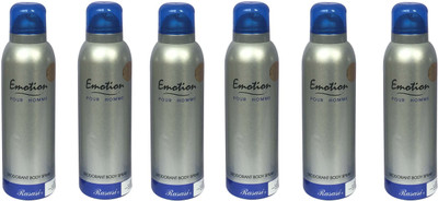 

Rasasi Emotion Pour Homme (Pack of 6) Body Spray - For Men(1200 ml, Pack of 6)