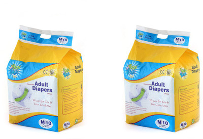 

Bon Bon Adult Diaper Medium Size UniSex Pack of 2 Adult Diapers - M(20 Pieces)