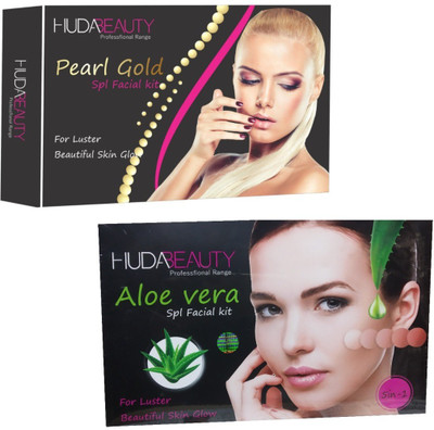 

Huda Beauty Professional Range Pearl Gold & Aloe Vera Facial Kit 900 g(Set of 2)