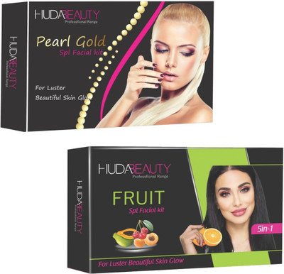 

Huda Beauty Professional Range Pearl Gold & Fruit Facial Kit 900 g(Set of 2)