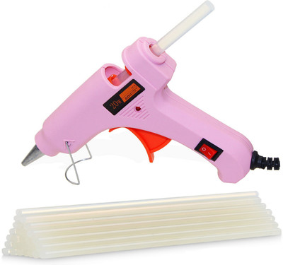 bandook PINK 20W 20WATT WITH 25 TRANSPARENT STICKS Standard Temperature Corded Glue Gun(7 mm)