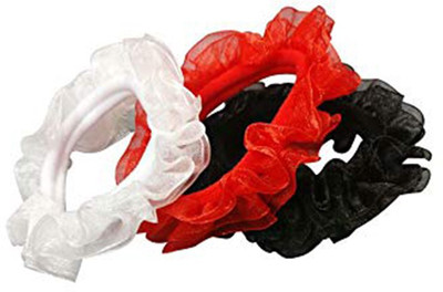 

Pihucollection Red/Black/White Lace Hair Rubber Band for Girls/Women Young Girls Hair Accessories Pack of 3 PCS Rubber Band(Black, Red, White)