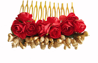 

KYT hair flower Gajra style comb Hair Clip