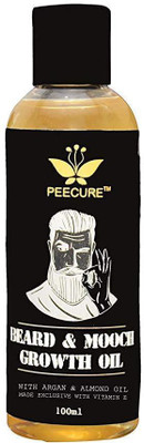 

Peecure 100ml Beard Growth Oil And Mooch Oil (Mouthache Oil) 100 ml With Argan oil, Almond oil, Castor oil,Sesame oil Vitamin E For Men Hair Oil(100 ml)