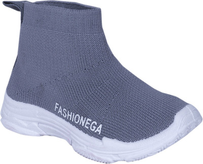 

FEETWELL Boys Slip on Casual Boots(Grey