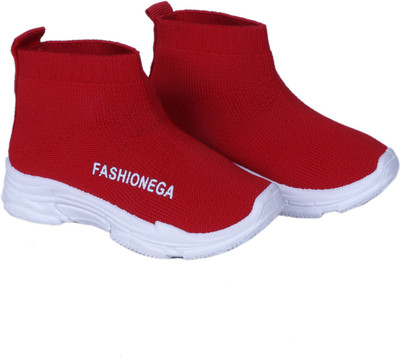 

FEETWELL Boys Slip on Casual Boots(Red