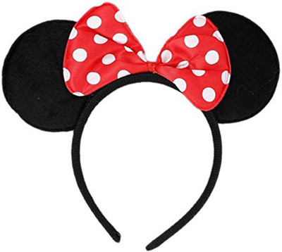 

Confidence Mermaid Style Mickey Ears Headband Hairband For Girls In Theme Party, Red Black Makeup Headband