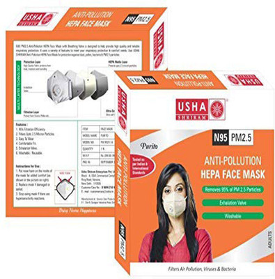 Usha Shriram Air Mask Adult Face Mask (pack of 2) FM1895-A2 Mask and Respirator