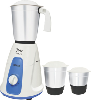 

Inalsa Polo 550 W Mixer Grinder(White, Blue, 3 Jars), Blue;white
