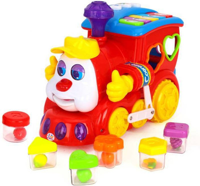 

Fancy Cartoon Train with Music/Light/Block/Language Learning/Electric Universal (Multicolor)(Red)
