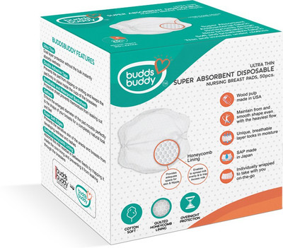 

Buddsbuddy Ultra thin super absorbent disposable Nursing Breast Pads 50pcs White 25% Extra Nursing Breast Pad(Pack of 50)