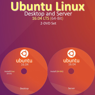 

OSGuru UBN1604DS Ubuntu 16.04 LTS Desktop & Server Bootable DVD (2 Nos) - Live/Install/Upgrade/Repair (64-Bit)