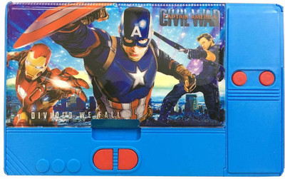 

Dragon Captain America Captain America Art Plastic Pencil Box(Set of 1, Blue)