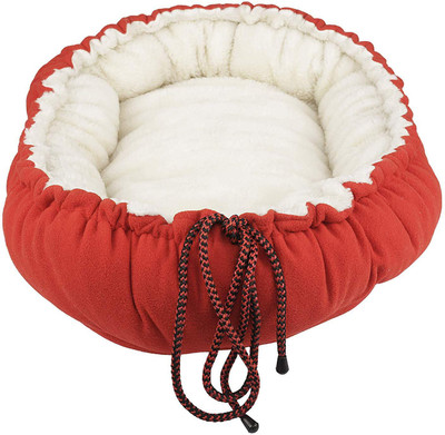 

SRI Deluxe Soft Fur & Comfortable Cat And Small Pet Bed S Pet Bed(Red)