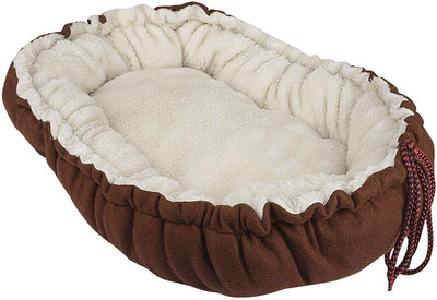 

SRI Deluxe Soft Fur & Comfortable Cat And Small Pet Bed S Pet Bed(Brown)