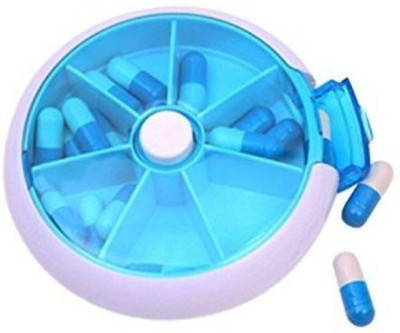 

ATOOZED 1 week 7 Day Pill Reminder Round Plastic Portable Medicine Storage Case Container Pill Box(Multicolor)