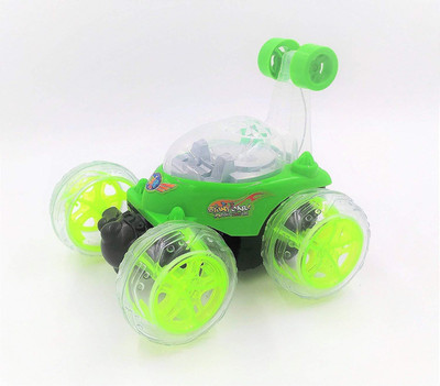 

Laughters R/C Rechargeable 360 Degree Twisting Stunt Car with Music & Lights for Kids(Green)